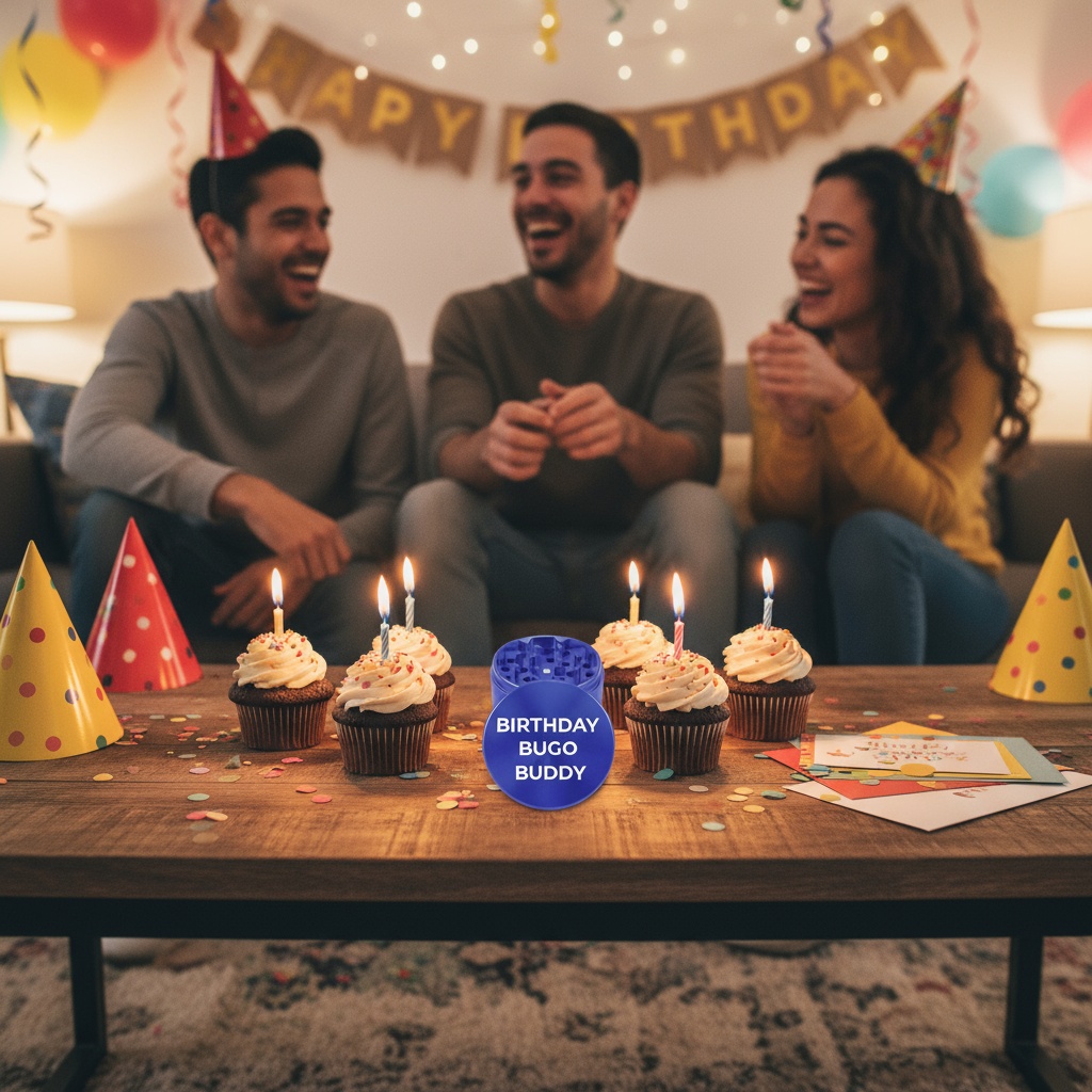 Friends Birthday Party with Grinder, Cupcakes and Happy Birthday Banner